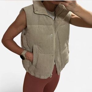 7 For All Mankind Cream Corduroy Vest